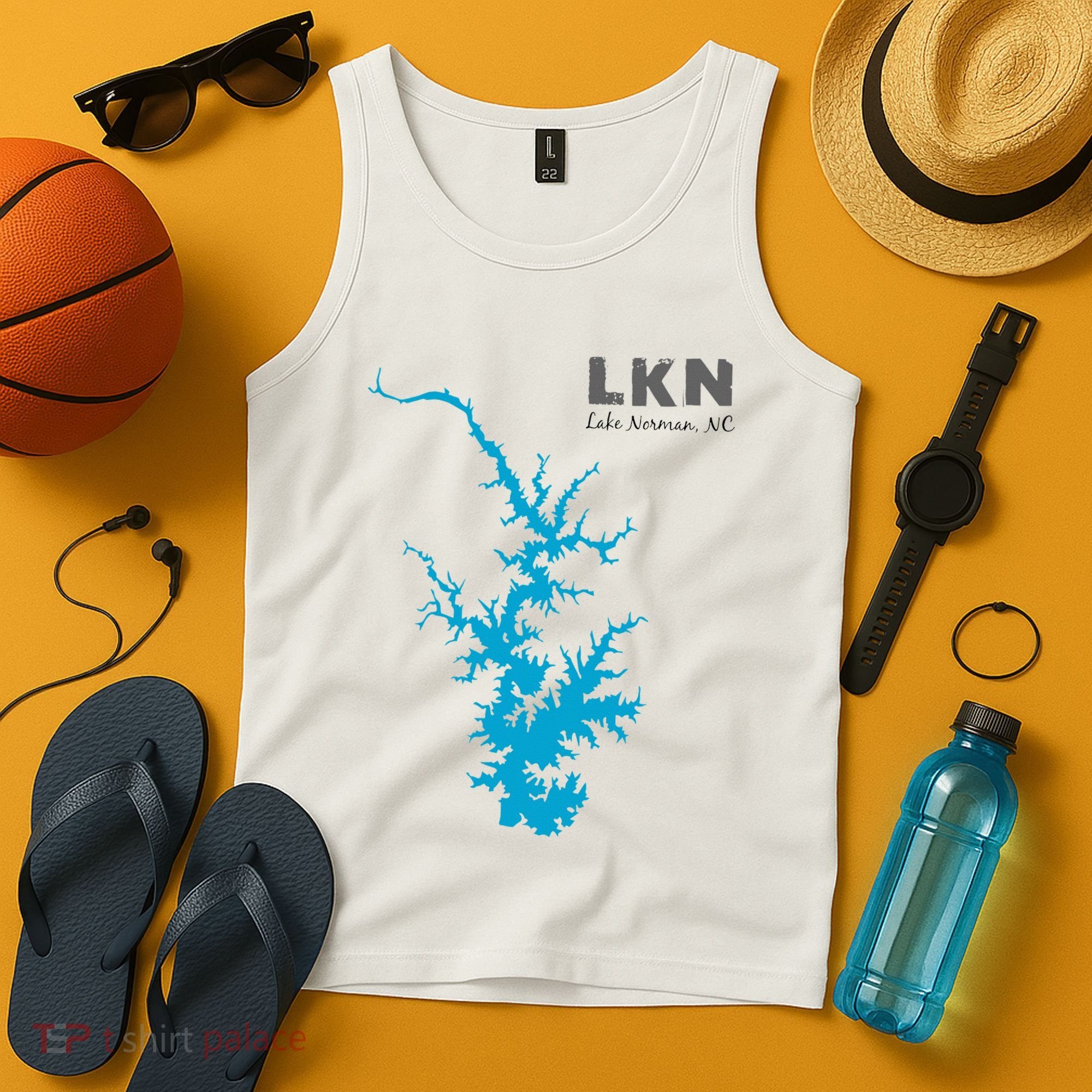Lkn Lake Norman North Carolina State Gift Map Of Lake Norman Tank Top