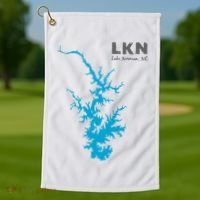 Lkn Lake Norman North Carolina State Gift Map Of Lake Norman Golf Towel thumb 1