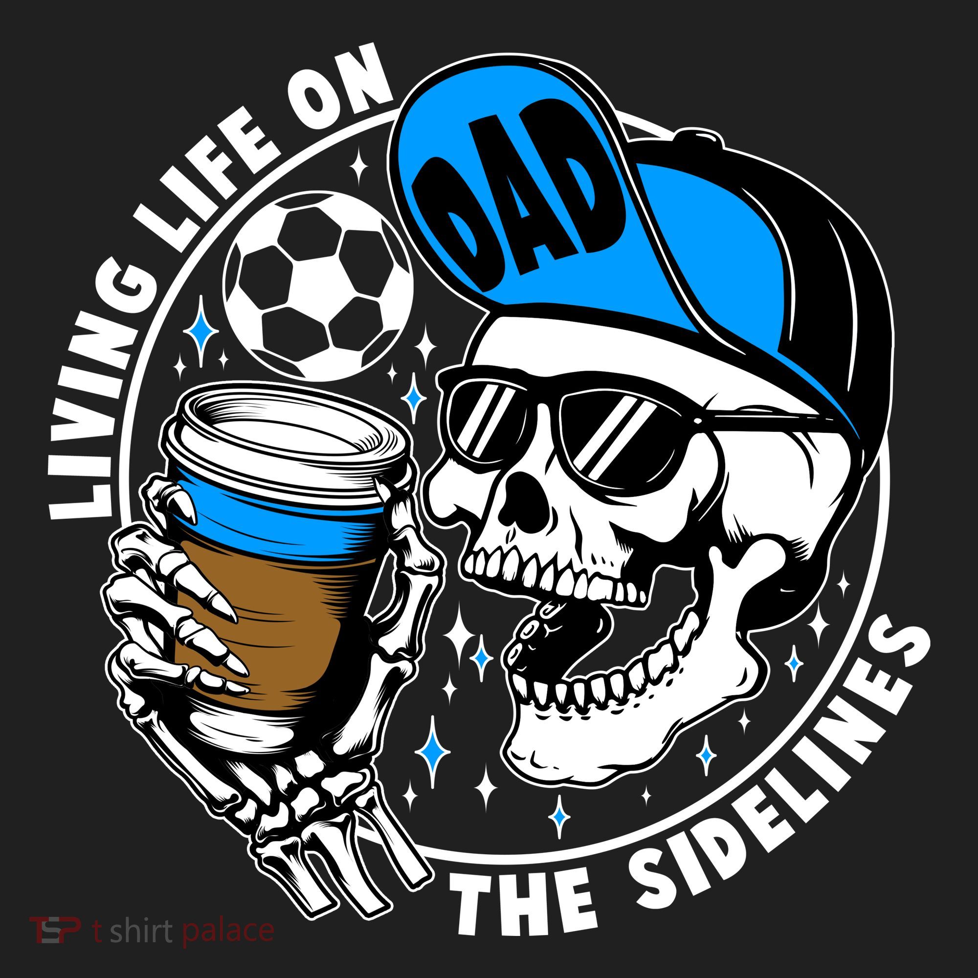 Living Life On The Sidelines Soccer Dad Coffee Skeleton Women's Sweatshirt