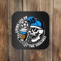 Living Life On The Sidelines Soccer Dad Coffee Skeleton Coaster thumb 0