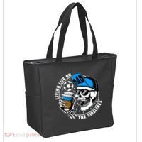Living Life On The Sidelines Soccer Dad Coffee Skeleton Tote Bag thumb 2