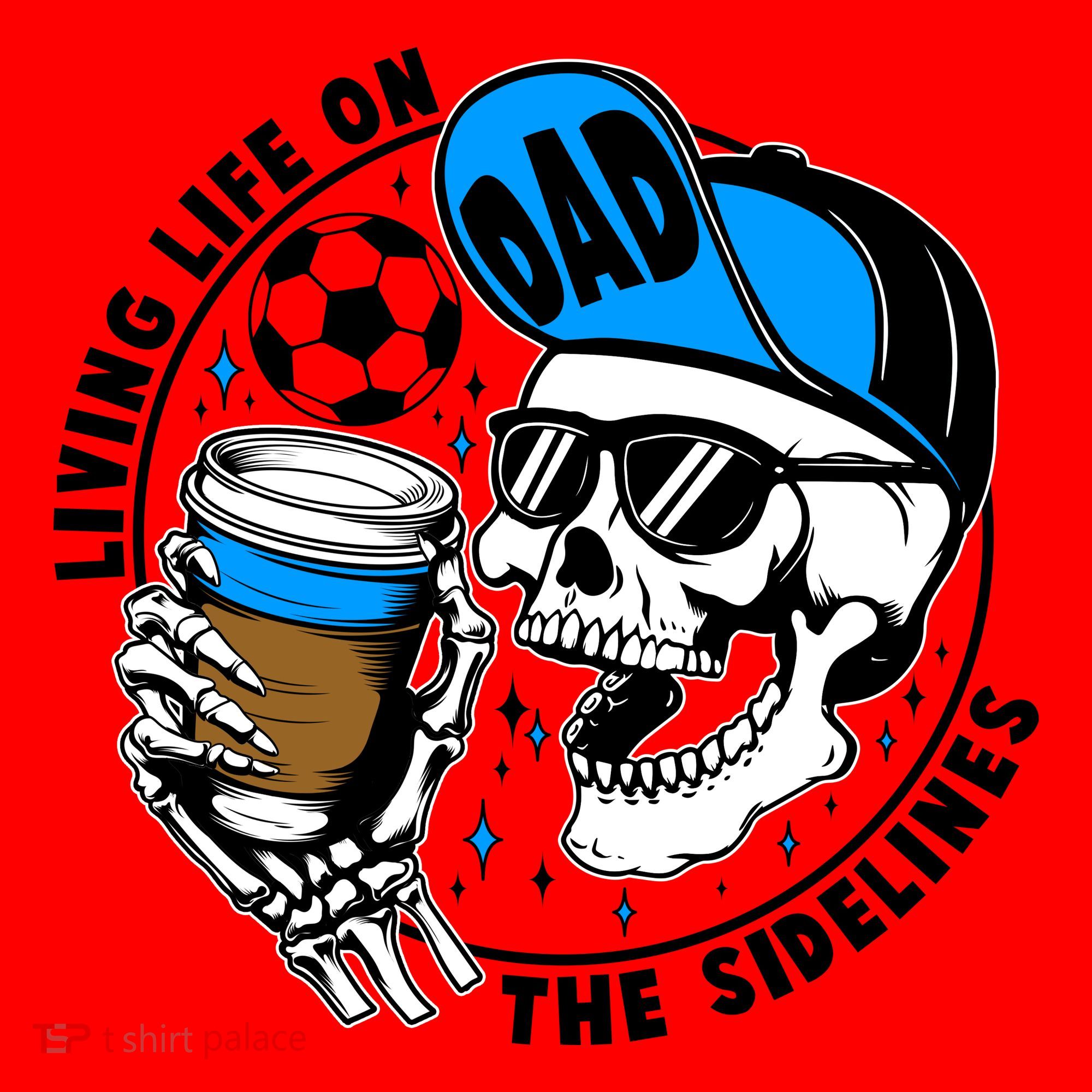 Living Life On The Sidelines Soccer Dad Coffee Skeleton Santa Hat