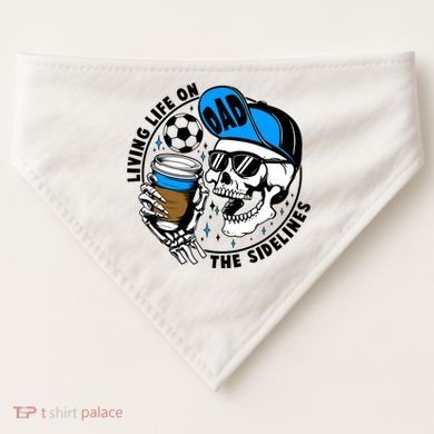 Living Life On The Sidelines Soccer Dad Coffee Skeleton USA-Made Doggie Bandana