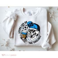 Living Life On The Sidelines Soccer Dad Coffee Skeleton Sweatshirt thumb 2