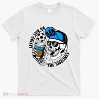 Living Life On The Sidelines Soccer Dad Coffee Skeleton T-Shirt thumb 0