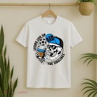 Living Life On The Sidelines Soccer Dad Coffee Skeleton T-Shirt thumb 2