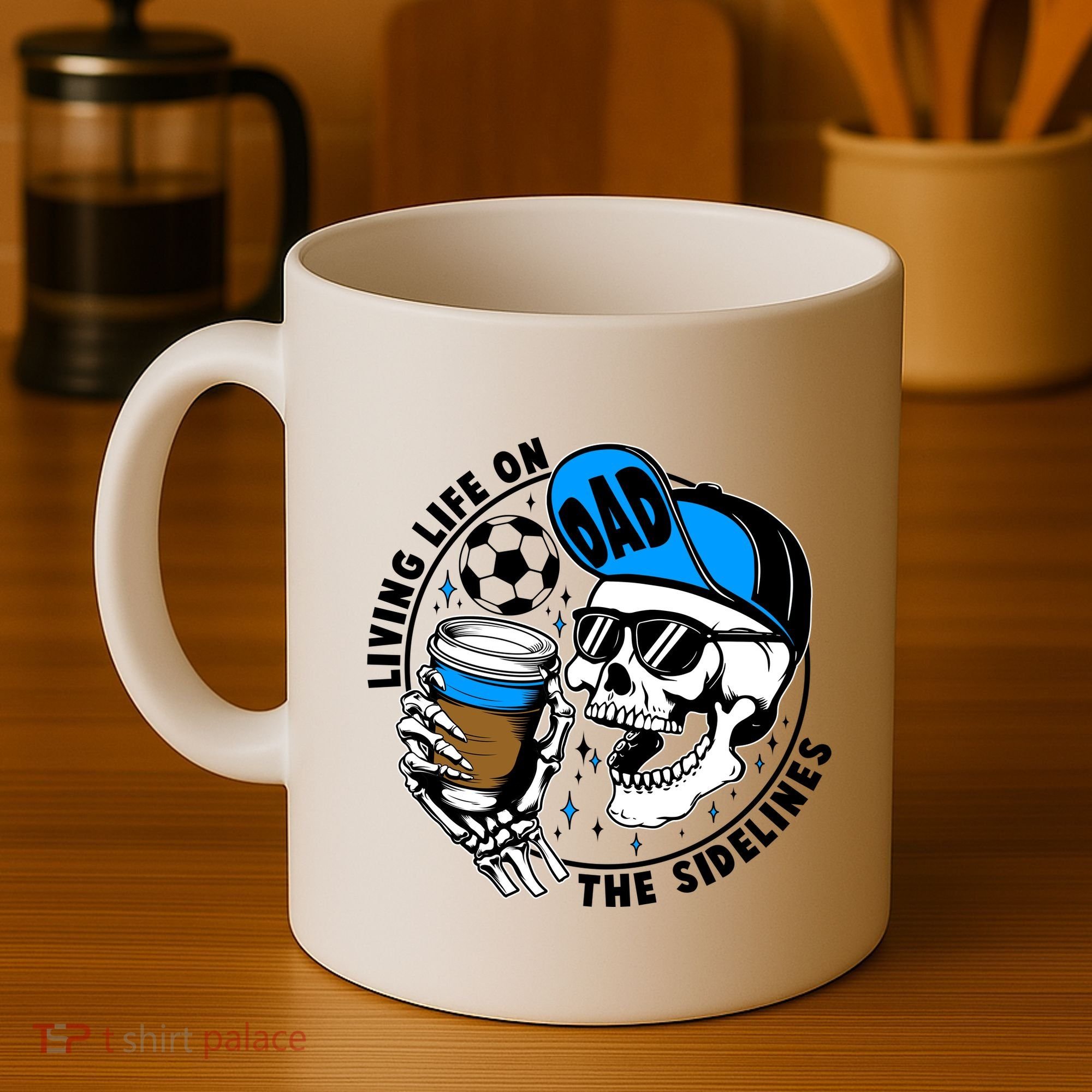 Living Life On The Sidelines Soccer Dad Coffee Skeleton Coffee Mug