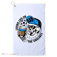 Living Life On The Sidelines Soccer Dad Coffee Skeleton Golf Towel thumb 0