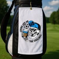 Living Life On The Sidelines Soccer Dad Coffee Skeleton Golf Towel thumb 2