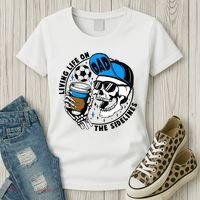 Living Life On The Sidelines Soccer Dad Coffee Skeleton Women's T-Shirt thumb 3