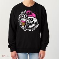 Living Life On The Sidelines Soccer Mom Coffee Skeleton Women's Sweatshirt thumb 0