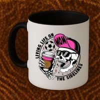 Living Life On The Sidelines Soccer Mom Coffee Skeleton Coffee Mug thumb 2