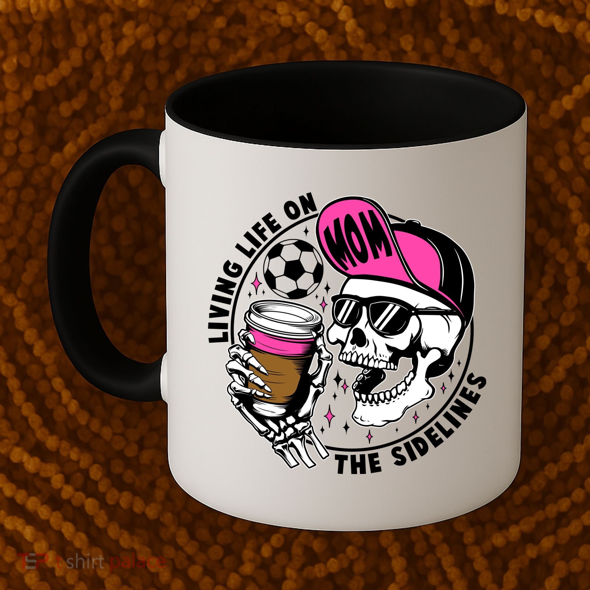Living Life On The Sidelines Soccer Mom Coffee Skeleton Coffee Mug