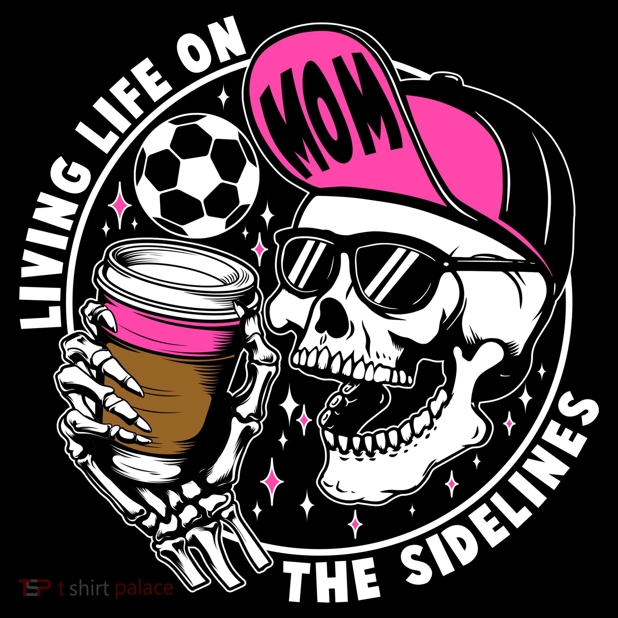 Living Life On The Sidelines Soccer Mom Coffee Skeleton Women's Hoodie