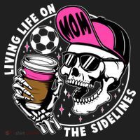 Living Life On The Sidelines Soccer Mom Coffee Skeleton Hat thumb 2