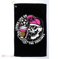 Living Life On The Sidelines Soccer Mom Coffee Skeleton Golf Towel thumb 0