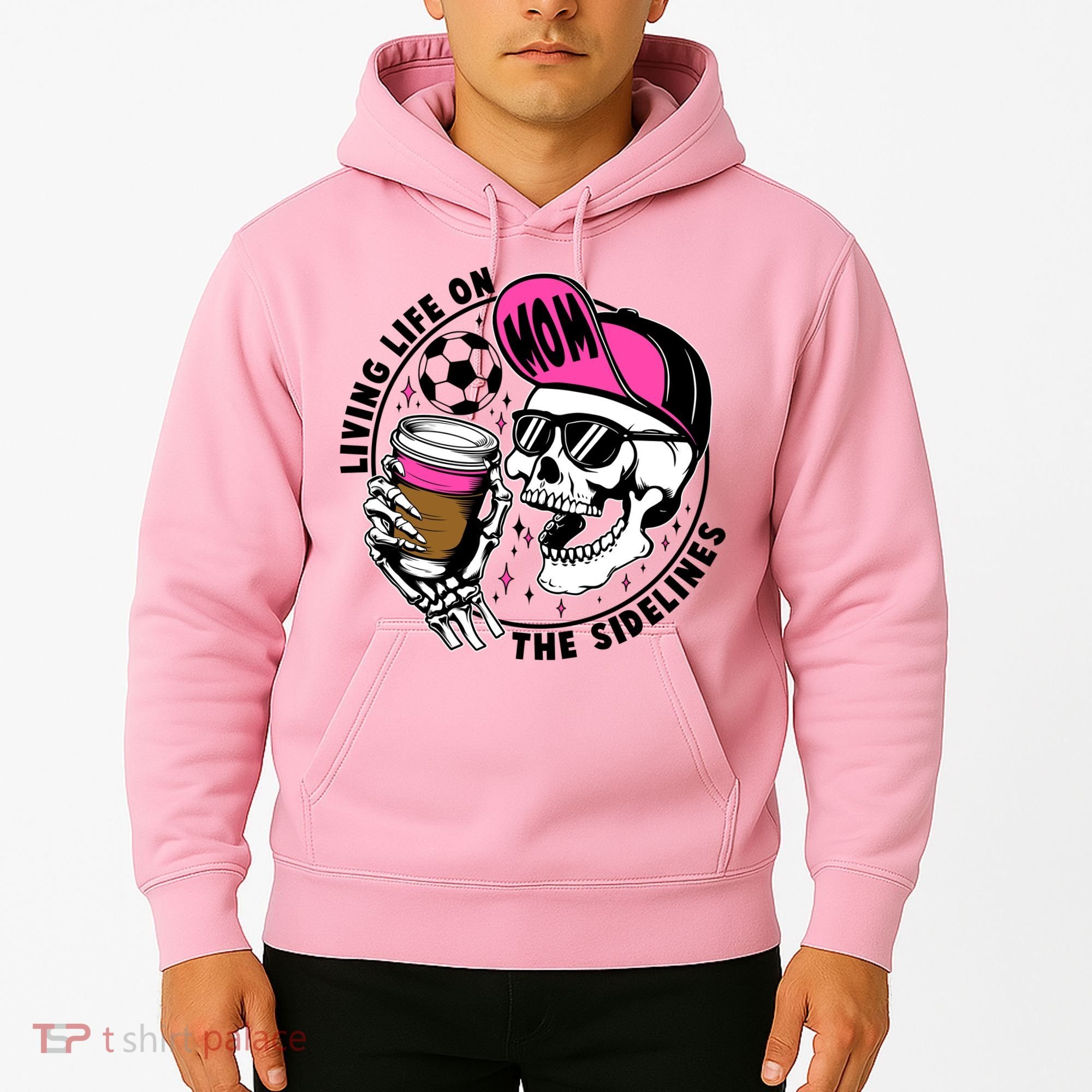 Living Life On The Sidelines Soccer Mom Coffee Skeleton Hoodie