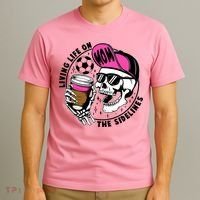 Living Life On The Sidelines Soccer Mom Coffee Skeleton T-Shirt thumb 3