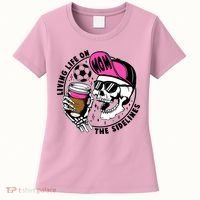 Living Life On The Sidelines Soccer Mom Coffee Skeleton Women's T-Shirt thumb 0