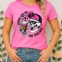 Living Life On The Sidelines Soccer Mom Coffee Skeleton Women's T-Shirt thumb 2