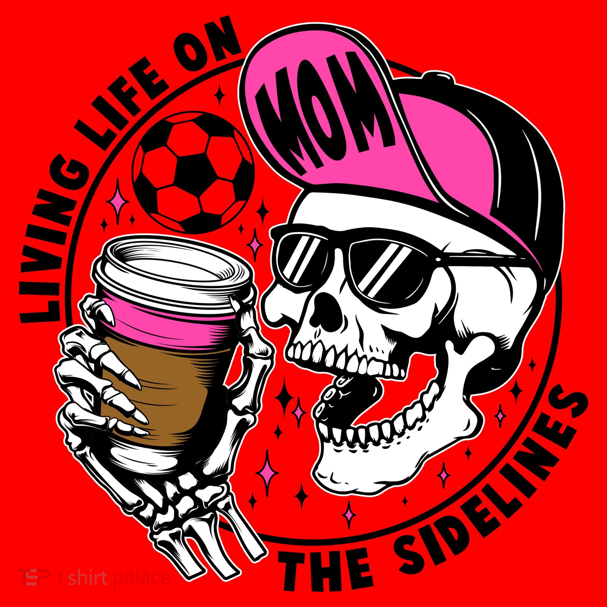 Living Life On The Sidelines Soccer Mom Coffee Skeleton Santa Hat