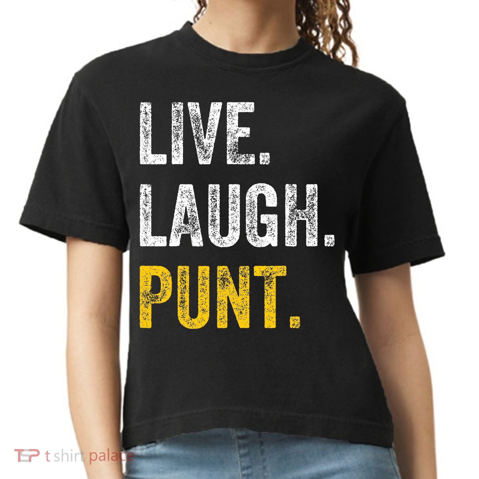 Live Laugh Punt Funny Punts Iowa Lover  Comfort Colors Boxy T-Shirt