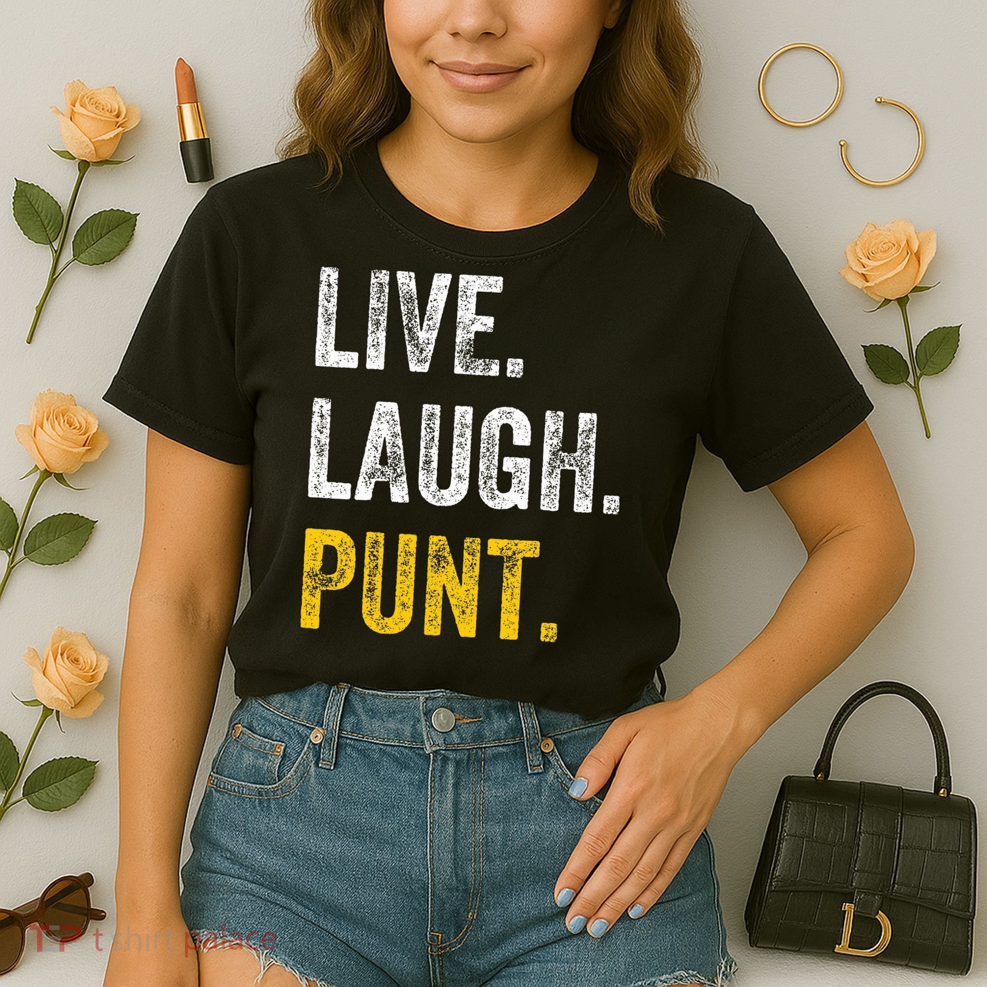 Live Laugh Punt Funny Punts Iowa Lover  Comfort Colors Boxy T-Shirt