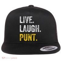 Live Laugh Punt Funny Punts Iowa Lover  Flat Bill Trucker Hat thumb 0