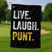 Live Laugh Punt Funny Punts Iowa Lover  Golf Towel thumb 1