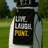 Live Laugh Punt Funny Punts Iowa Lover  Golf Towel thumb 2