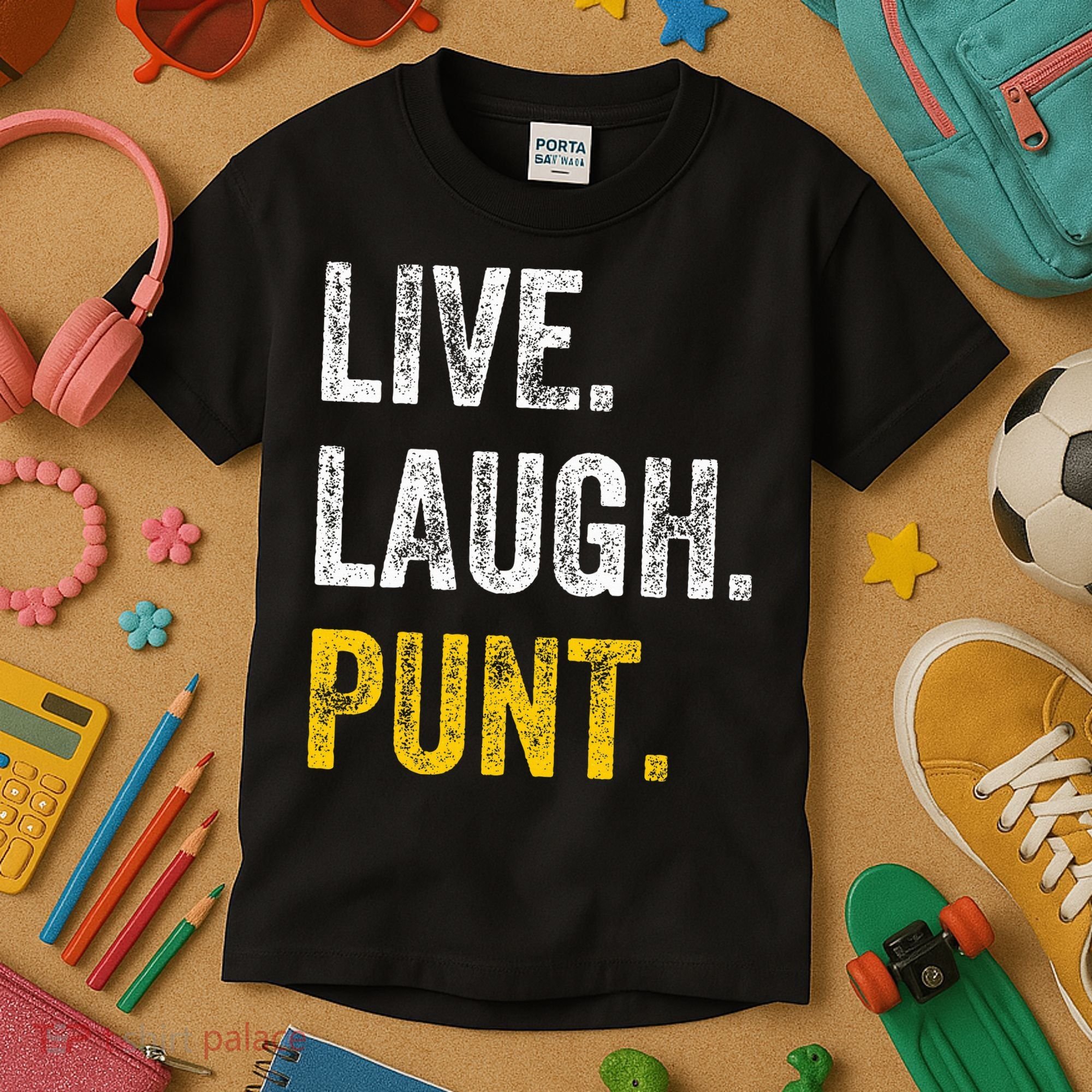 Live Laugh Punt Funny Punts Iowa Lover  Kids T-Shirt