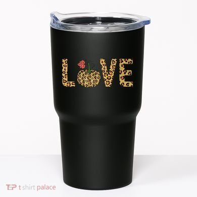 Love Leopard Pumpkin Autumn Design Tumbler