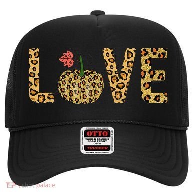 Love Leopard Pumpkin Autumn Design Hat