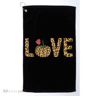 Love Leopard Pumpkin Autumn Design Golf Towel