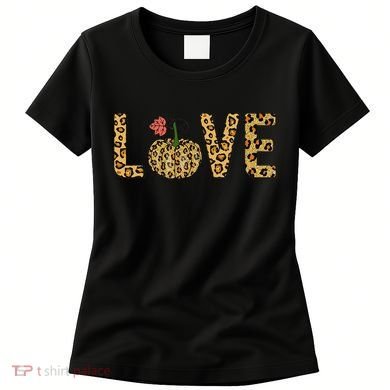 Love Leopard Pumpkin Autumn Design Women's T-Shirt