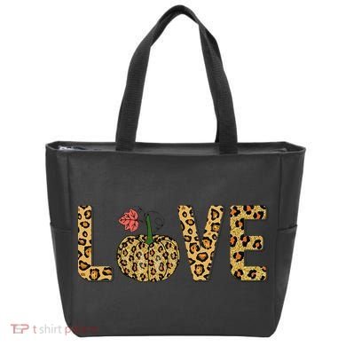 Love Leopard Pumpkin Autumn Design Bag