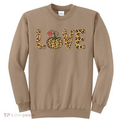 Love Leopard Pumpkin Autumn Design Sweatshirt