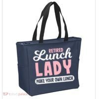 Lunch Lady Retired - Make your own Lunch Cafeteria Tote Bag thumb 2