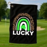 Lucky Leopard Rainbow Golf Towel thumb 1