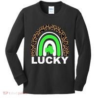 Lucky Leopard Rainbow Kids Long Sleeve Shirt thumb 0