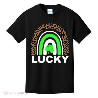 Lucky Leopard Rainbow Kids T-Shirt