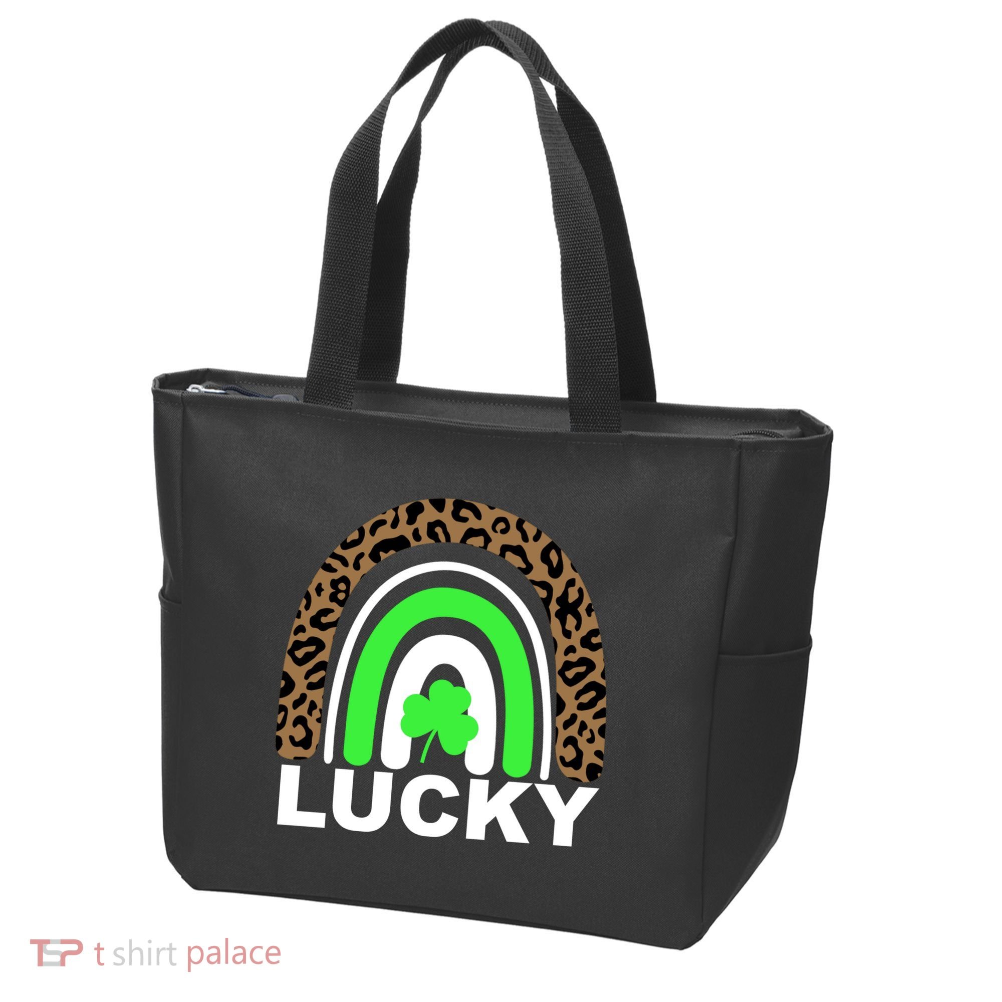 Lucky Leopard Rainbow Tote Bag
