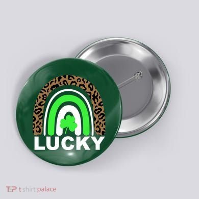 Lucky Leopard Rainbow Button