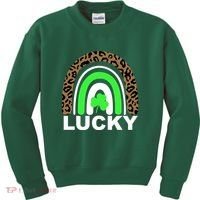 Lucky Leopard Rainbow Kids Sweatshirt thumb 0