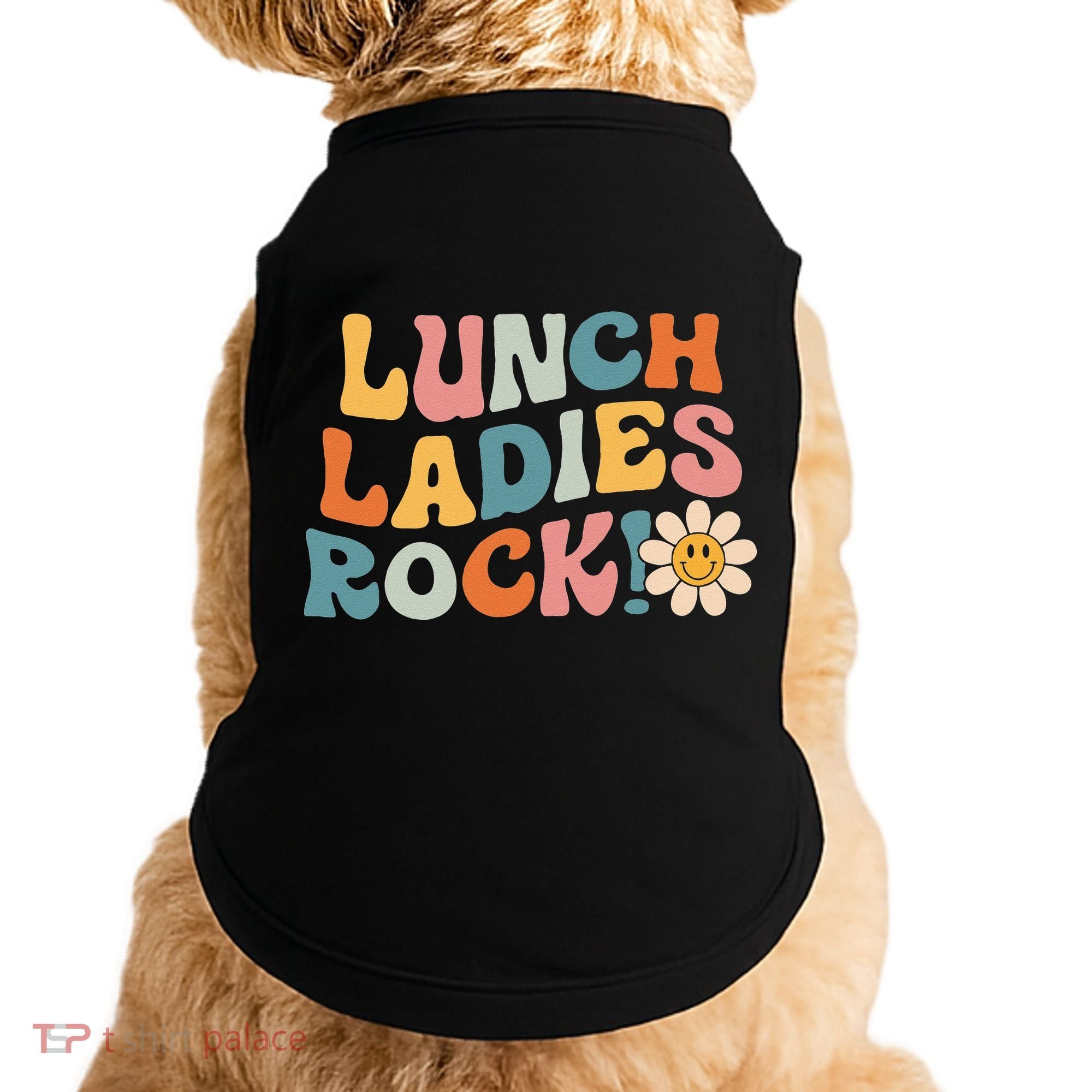 Lunch Ladies Rock! Retro Lunch Ladies Squad Cafeteria Crew Doggie Tank