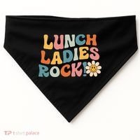 Lunch Ladies Rock! Retro Lunch Ladies Squad Cafeteria Crew USA-Made Doggie Bandana thumb 0