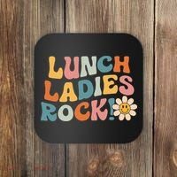 Lunch Ladies Rock! Retro Lunch Ladies Squad Cafeteria Crew Coaster thumb 0