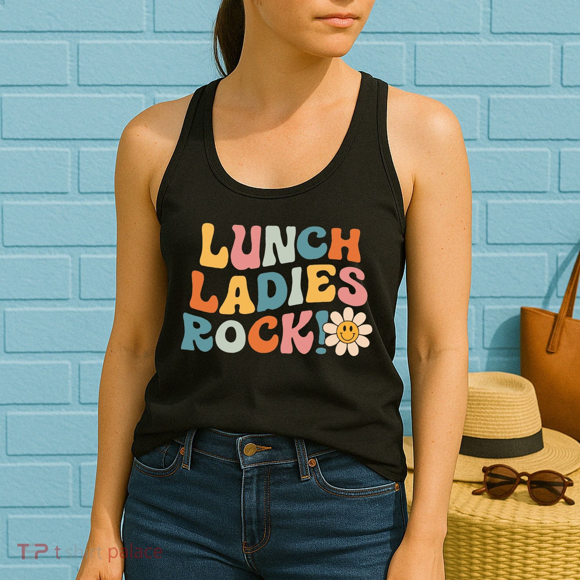 Lunch Ladies Rock! Retro Lunch Ladies Squad Cafeteria Crew Women's Tank Top