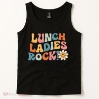 Lunch Ladies Rock! Retro Lunch Ladies Squad Cafeteria Crew Tank Top thumb 2