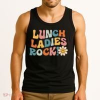 Lunch Ladies Rock! Retro Lunch Ladies Squad Cafeteria Crew Tank Top thumb 3